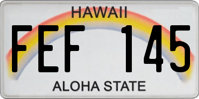 HI license plate FEF145