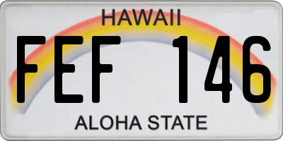 HI license plate FEF146