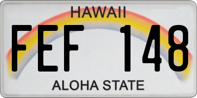 HI license plate FEF148