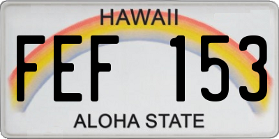HI license plate FEF153