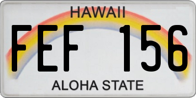 HI license plate FEF156