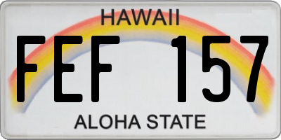 HI license plate FEF157