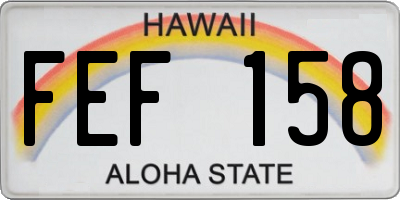 HI license plate FEF158