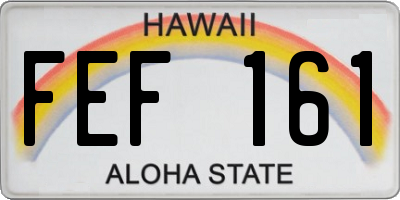 HI license plate FEF161