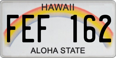 HI license plate FEF162