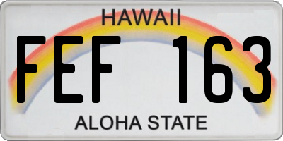 HI license plate FEF163