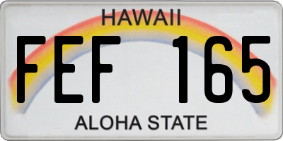 HI license plate FEF165