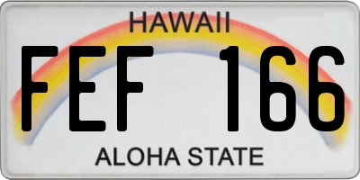 HI license plate FEF166
