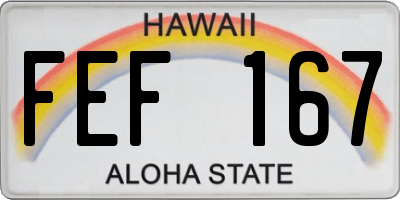 HI license plate FEF167