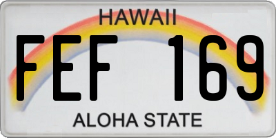 HI license plate FEF169