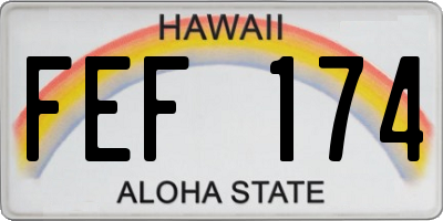 HI license plate FEF174