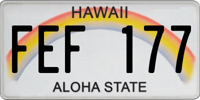 HI license plate FEF177