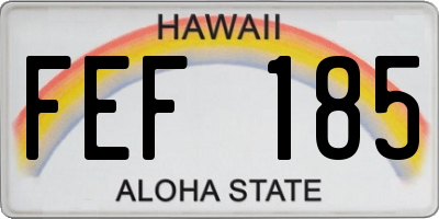 HI license plate FEF185