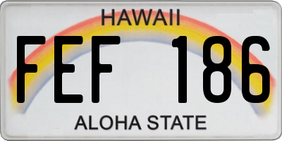 HI license plate FEF186