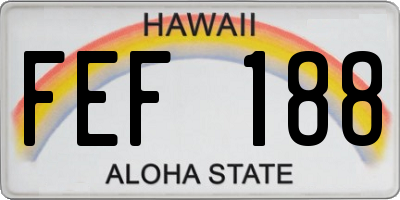 HI license plate FEF188