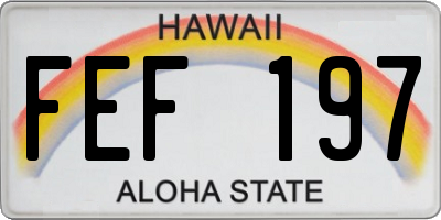 HI license plate FEF197