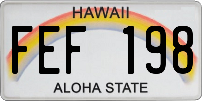 HI license plate FEF198