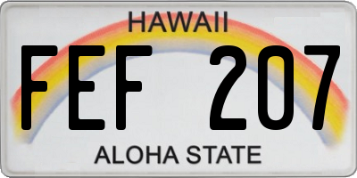 HI license plate FEF207