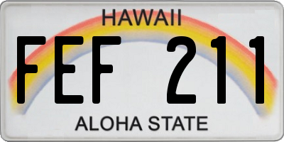HI license plate FEF211