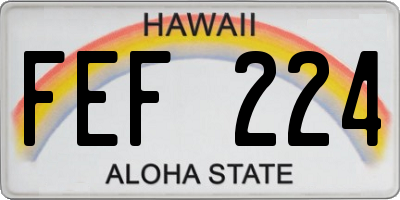 HI license plate FEF224