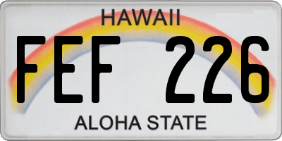HI license plate FEF226