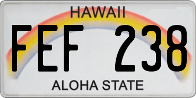 HI license plate FEF238