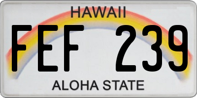 HI license plate FEF239