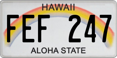 HI license plate FEF247