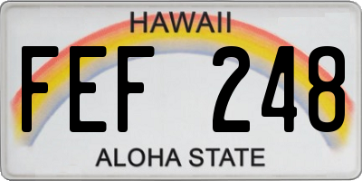 HI license plate FEF248