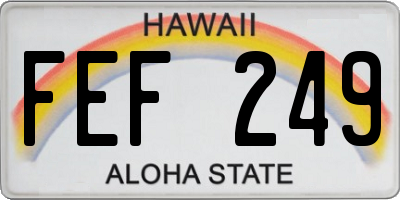 HI license plate FEF249