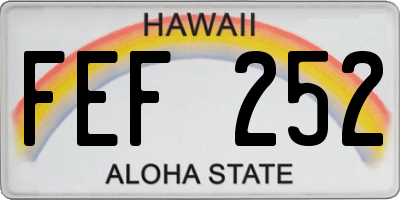 HI license plate FEF252