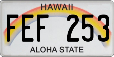HI license plate FEF253
