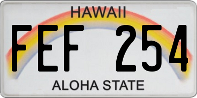 HI license plate FEF254