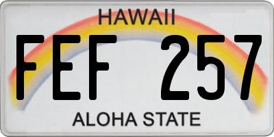 HI license plate FEF257