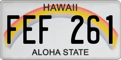 HI license plate FEF261