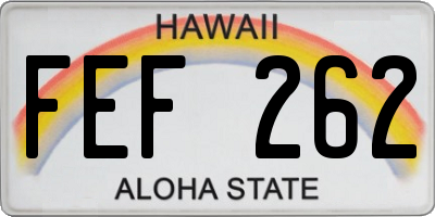 HI license plate FEF262