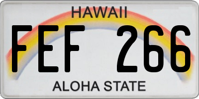 HI license plate FEF266