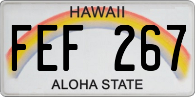 HI license plate FEF267