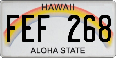 HI license plate FEF268