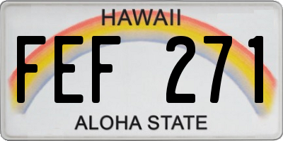 HI license plate FEF271