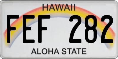 HI license plate FEF282
