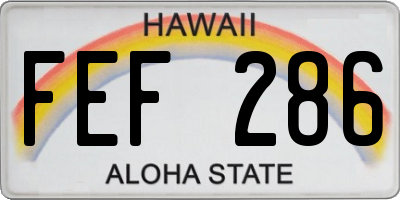 HI license plate FEF286