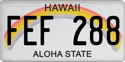 HI license plate FEF288