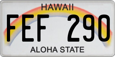HI license plate FEF290
