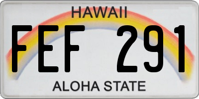HI license plate FEF291
