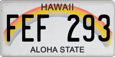 HI license plate FEF293