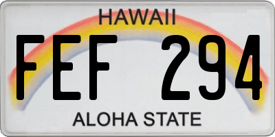HI license plate FEF294