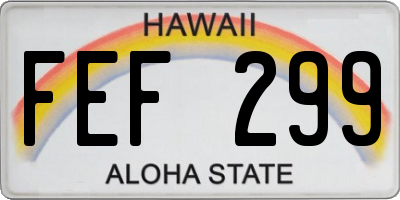 HI license plate FEF299