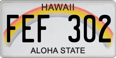 HI license plate FEF302