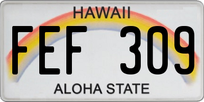 HI license plate FEF309
